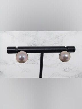9-9.5mm Silver Cultured Freshwater Pearl Sterling Silver Stud Earrings